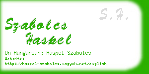 szabolcs haspel business card